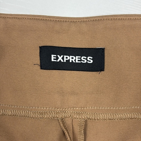 Express Columnist Ponte Knit High Rise Pull-On Trouser Ankle Pant Career Tan XL - Picture 8 of 10